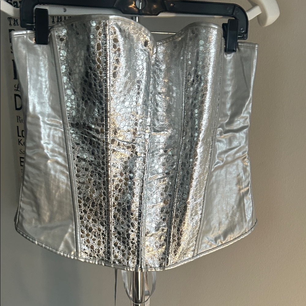 Glamorous Silver Corset Top